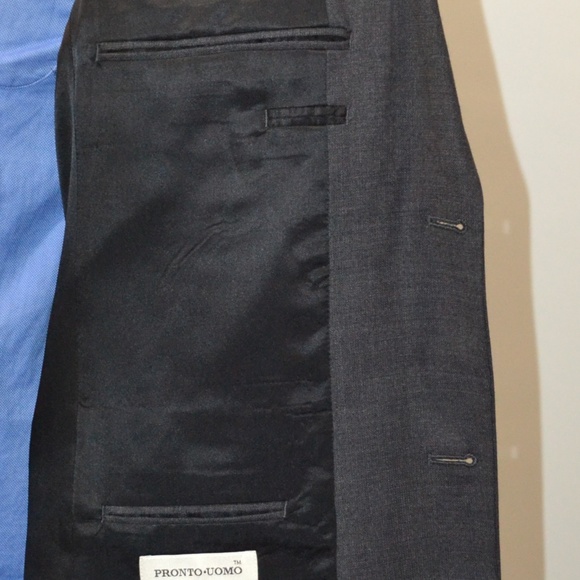 Pronto Uomo 40L Sport Coat Blazer Suit Jacket Gray - Picture 5 of 8